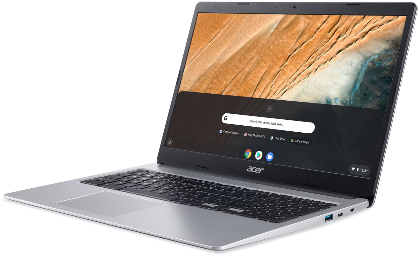 Acer Chromebook 315 CB315-3H Laptop 15.6" - Pure Silver - Intel Celeron N4020 1.1GHz - 4GB RAM - 64GB