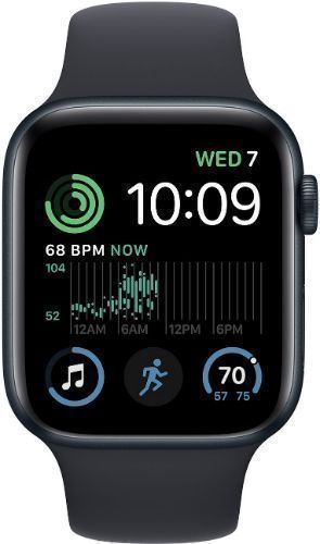Apple Watch SE 2nd Gen (2022) (GPS) - 32GB - 40mm - Midnight Aluminum Case with Midnight Rubber Sport Band - One Size