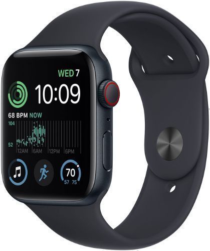 Apple Watch SE 2nd Gen (2022) (GPS) - 32GB - 40mm - Midnight Aluminum Case with Midnight Rubber Sport Band - One Size