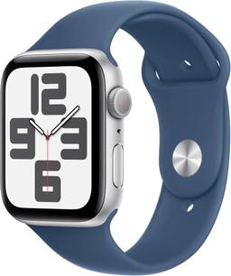 Apple Watch SE 2nd Gen (2022) (GPS) - 32GB - 40mm - Silver Aluminum Case with Denim Rubber Sport Band - One Size