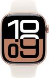 Apple Watch Series 10 (Cellular + GPS) - 64GB - 42mm - Rose Gold Aluminum Case with Starlight Rubber Sport Band - One Size
