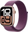 Apple Watch Series 10 (GPS) - 64GB - Rose Gold Aluminum Case with Plum Sport Loop Band