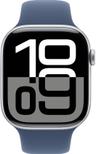 Apple Watch Series 10 (GPS) - 64GB - 46mm - Silver Aluminum Case with Denim Rubber Sport Band - One Size