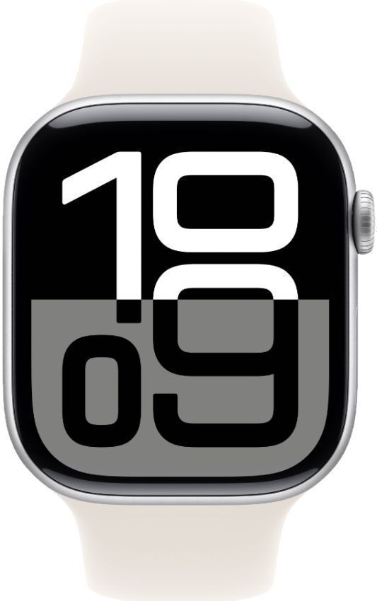 Apple Watch Series 10 (GPS) - 64GB - 42mm - Silver Aluminum Case with Starlight Rubber Sport Band - One Size