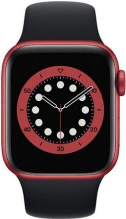 Apple Watch Series 6 (GPS) - 32GB - 44mm - Red Aluminum Case with Black Rubber Sport Band