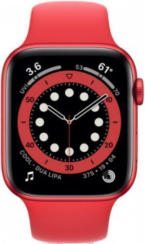 Apple Watch Series 6 (GPS) - 32GB - 44mm - Red Aluminum Case with Red Rubber Sport Band