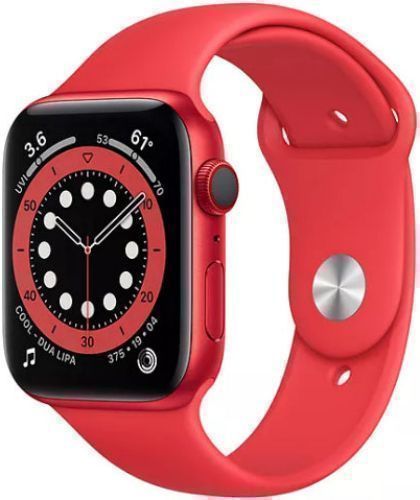 Apple Watch Series 6 (GPS) - 32GB - 44mm - Red Aluminum Case with Red Rubber Sport Band