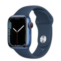 Apple Watch Series 7 (GPS) - 32GB - 41mm - Blue Aluminum Case with Abyss Blue Rubber Sport Band