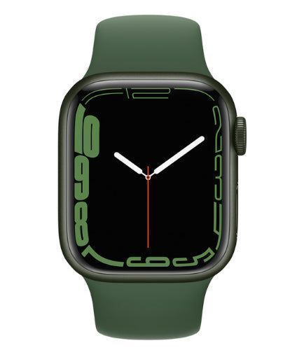 Apple Watch Series 7 (Cellular + GPS) - 32GB - 41mm - Green Aluminum Case with Clover Rubber Sport Band