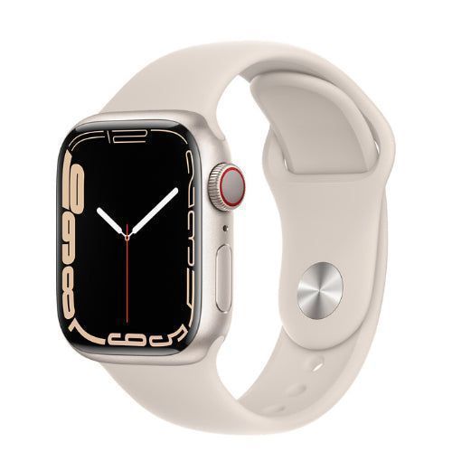 Apple Watch Series 7 (GPS) - 32GB - 41mm - Starlight Aluminum Case with Starlight Rubber Sport Band