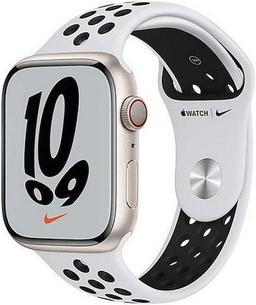 Apple Watch Series 7 (GPS) - 32GB - 41mm - Starlight Nike (Aluminum) Case with Pure Platinum/Black Rubber Nike Sport Band