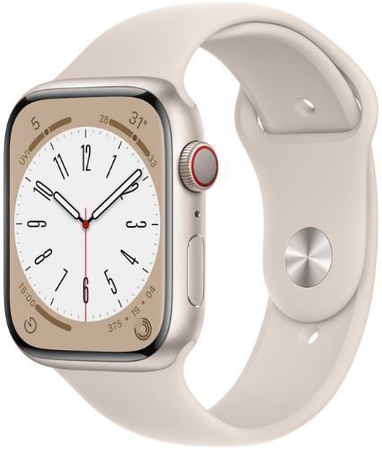 Apple Watch Series 8 (GPS) - 32GB - 41mm - Starlight Aluminum Case with Starlight Rubber Sport Band