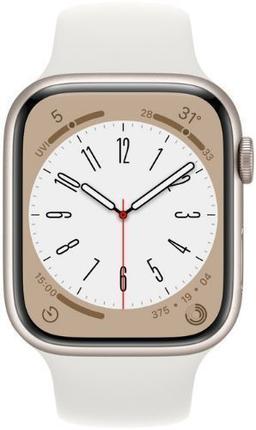 Apple Watch Series 8 (GPS) - 32GB - 41mm - Starlight Aluminum Case with White Rubber Sport Band
