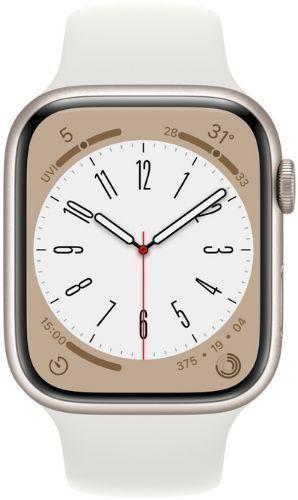 Apple Watch Series 8 (GPS) - 32GB - 41mm - Starlight Aluminum Case with White Rubber Sport Band