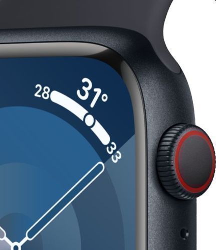 Apple Watch Series 9 (GPS) - 64GB - 41mm - Midnight Aluminum Case with Midnight Rubber Sport Band - One Size