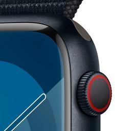 Apple Watch Series 9 (Cellular + GPS) - 64GB - 45mm - Midnight Aluminum Case with Midnight Rubber Sport Loop - One Size