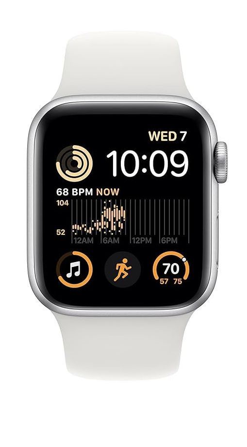 Apple Watch Series 9 (GPS) - 64GB - 45mm - Silver Aluminum Case with White Rubber Sport Band - One Size