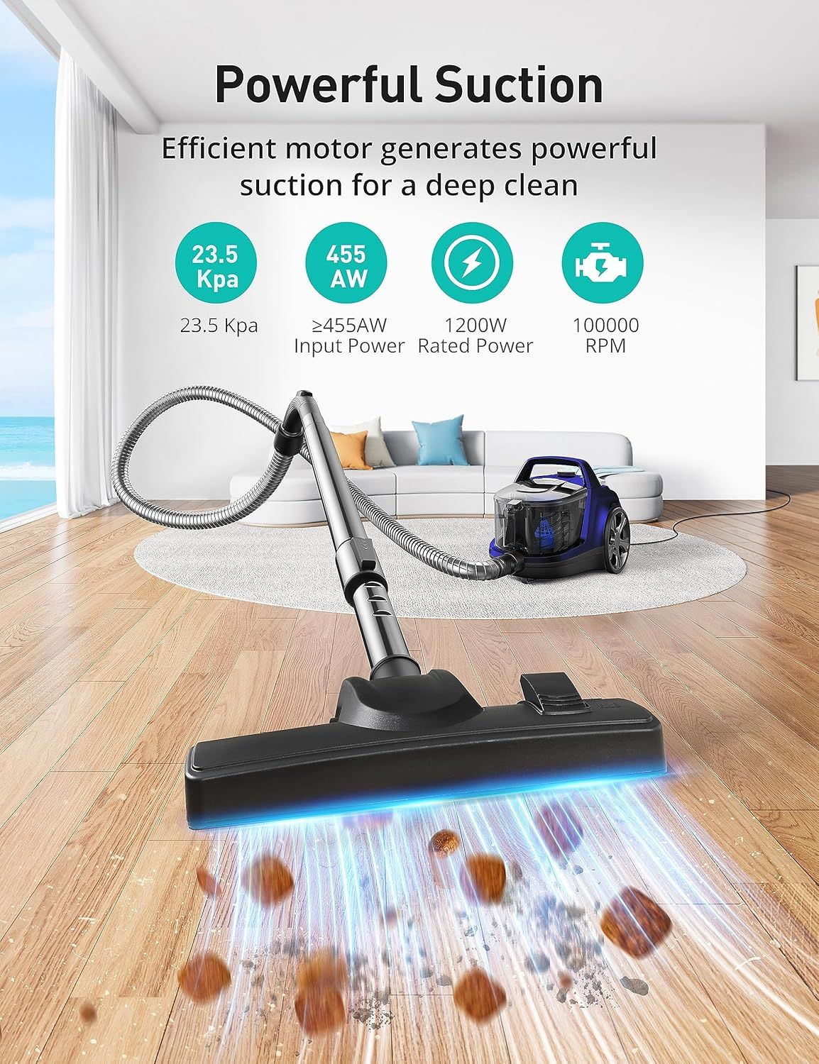 Aspiron 1200W Canister Vacuum Cleaner AS-CA006