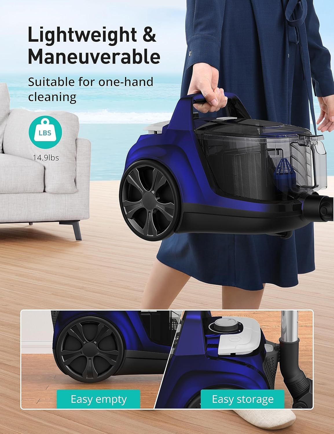 Aspiron 1200W Canister Vacuum Cleaner AS-CA006