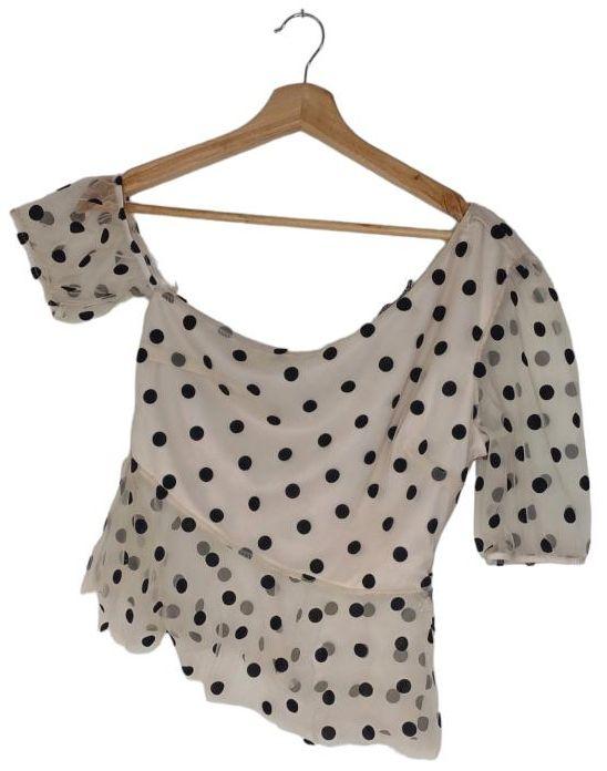 Boohoo Polka Dot Off The Shoulder Blouse 8