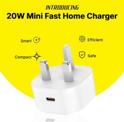 Mini 20W USB-C PD Home Charger AC361UWS (UK Type) - White - Brand New