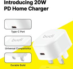 Mini 20W USB-C PD Home Charger AC361UWS (UK Type) - White - Brand New