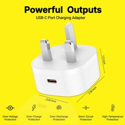 Mini 20W USB-C PD Home Charger AC361UWS (UK Type) - White - Brand New