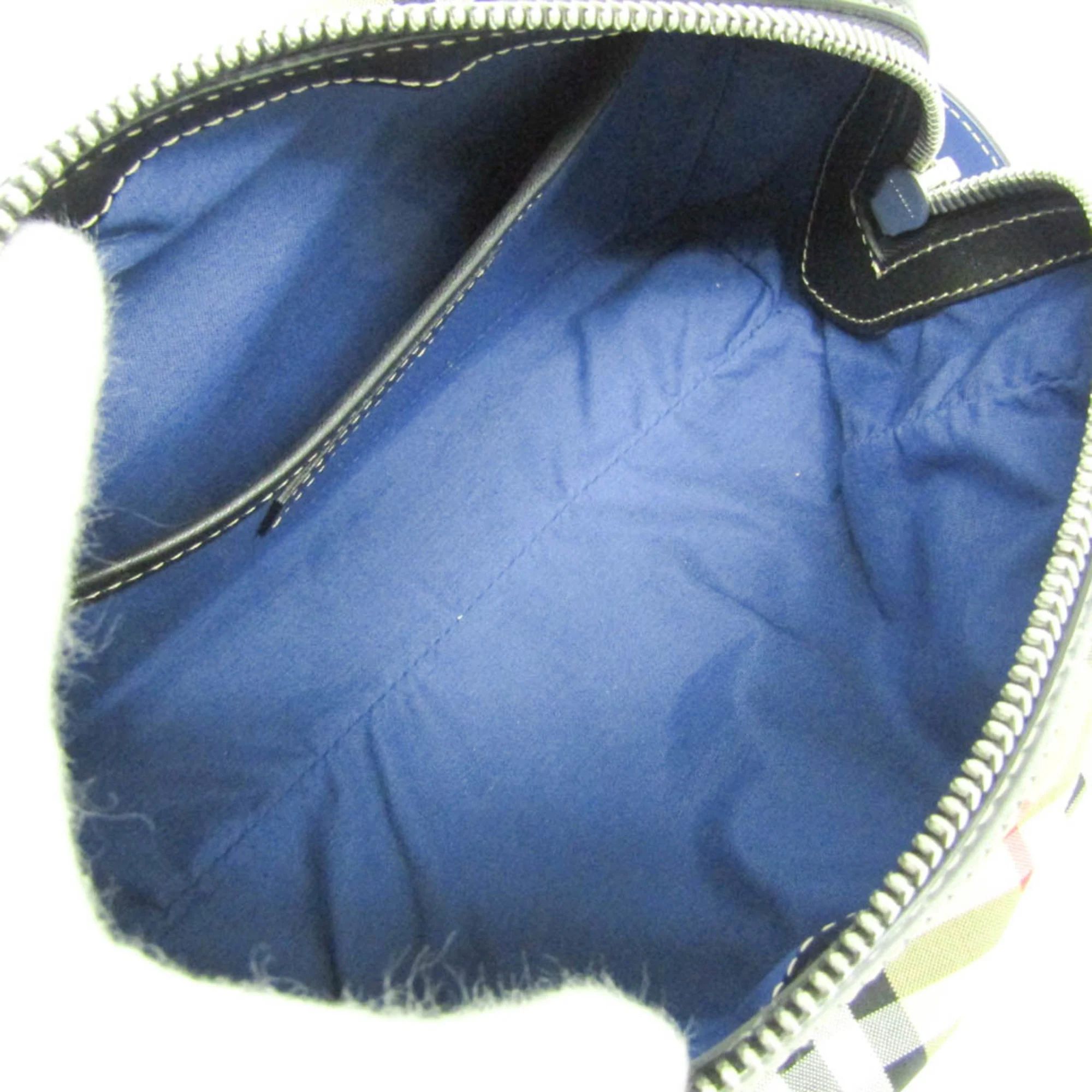 Burberry Leather Nylon Canvas Clutch Bag Pouch