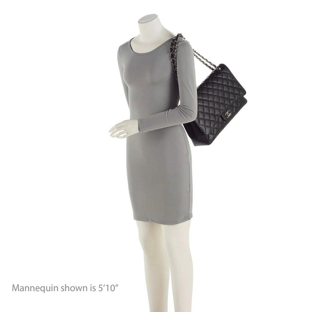 Refurbished Chanel Caviar Leather Classic Maxi Single Flap Bag - Reebelo United Kingdom