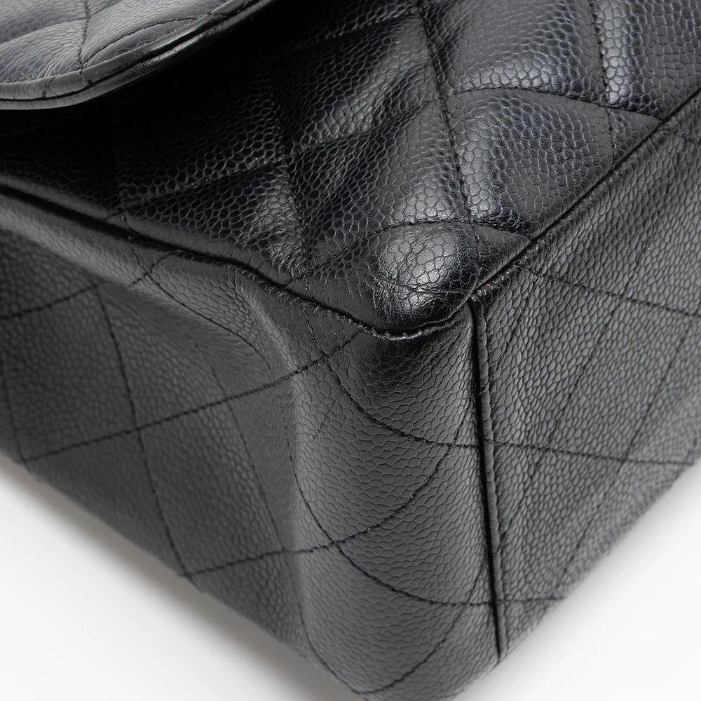Refurbished Chanel Caviar Leather Classic Maxi Single Flap Bag - Reebelo United Kingdom