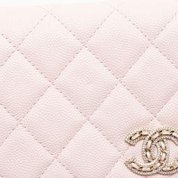 Chanel Caviar Leather Crystal CC Wallet on Chain