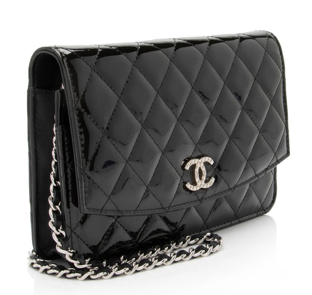 Chanel Patent Leather Classic Wallet on Chain