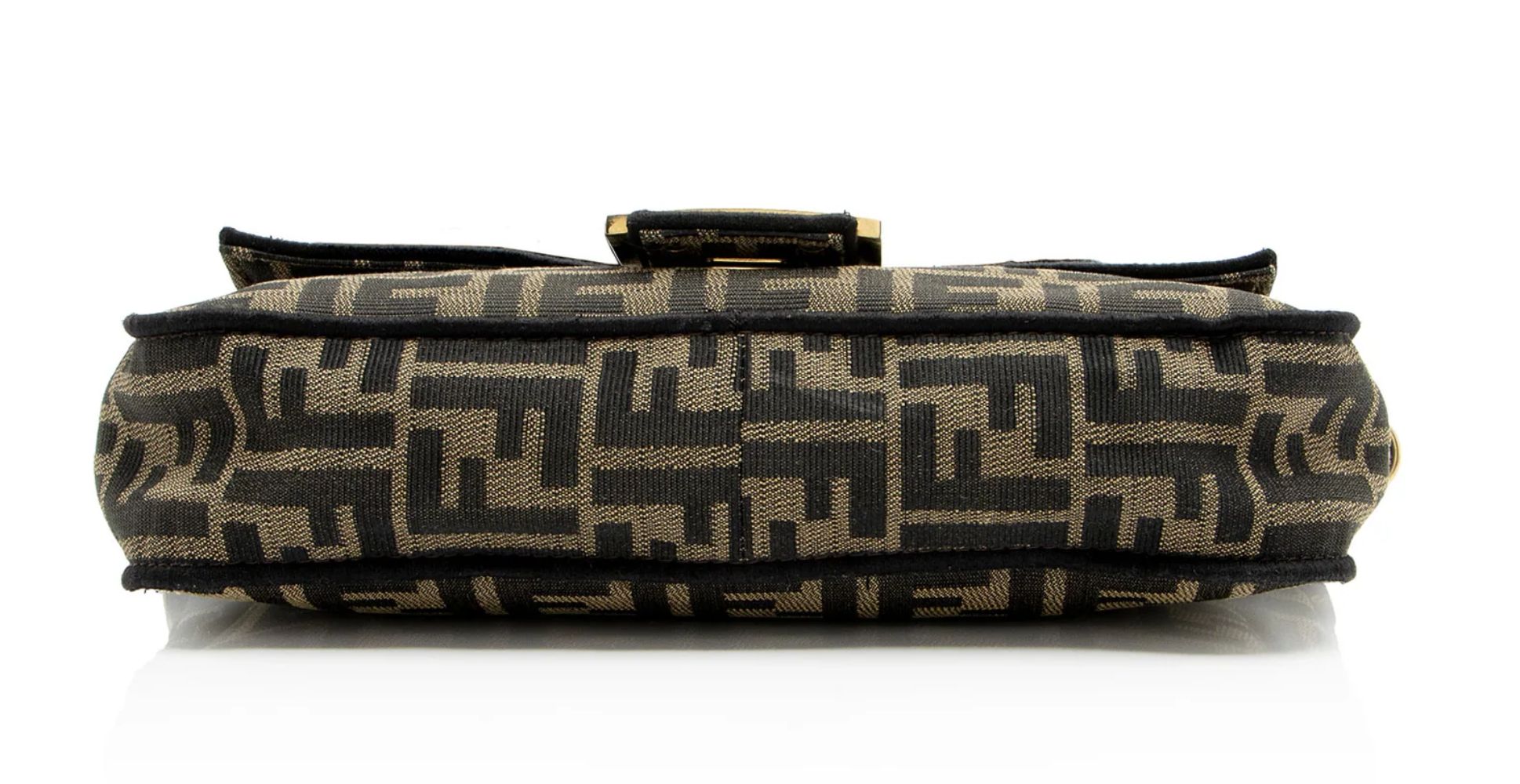 Fendi Zucca Calfskin Baguette Shoulder Bag