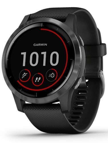 Garmin Vivoactive 4 Smartwatch - 45mm - Slate Fiber-reinforced Polymer Case with Black Silicone Silicone Strap