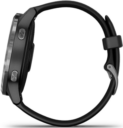 Garmin Vivoactive 4 Smartwatch - 45mm - Slate Fiber-reinforced Polymer Case with Black Silicone Silicone Strap