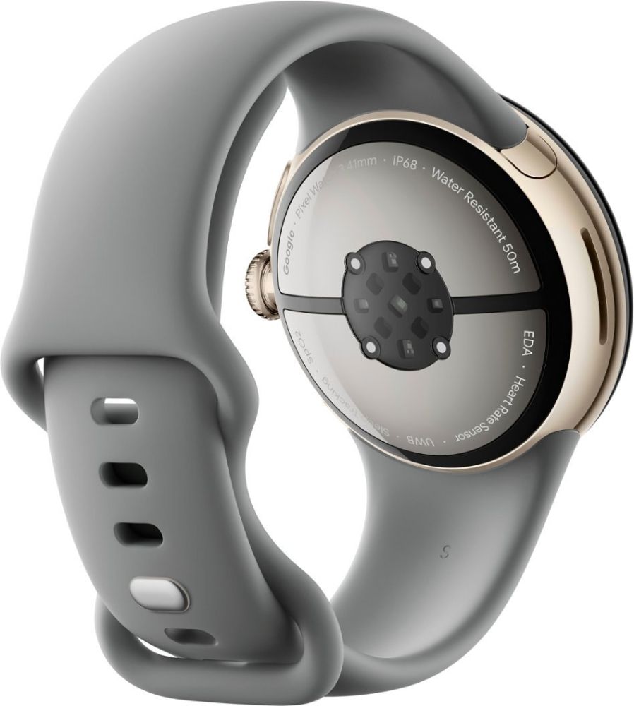 Google Pixel Watch 3 (Bluetooth) - 32GB - 41mm - Champagne Gold 100% Recycled Aluminum Case with Hazel Fluoroelastomer Active Band