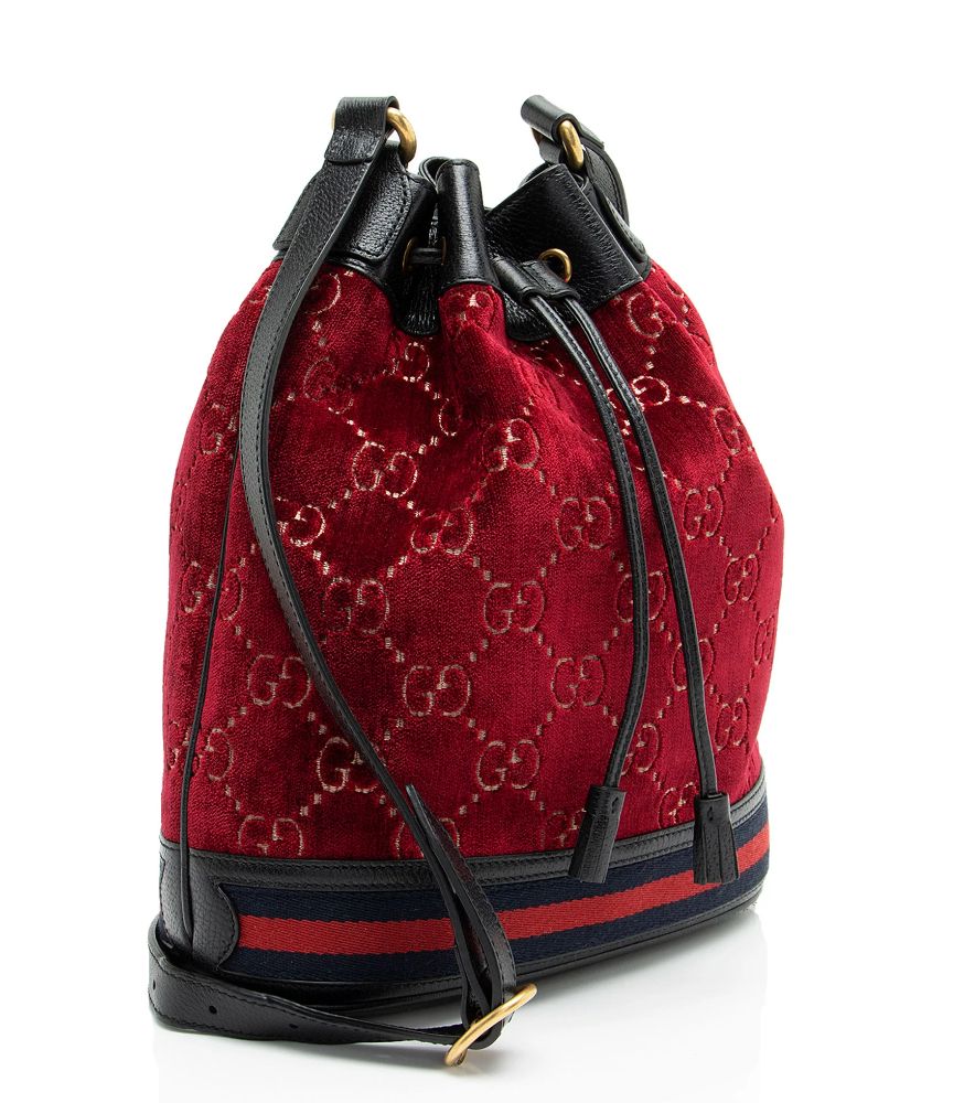 Gucci GG Velvet Web Bucket Bag