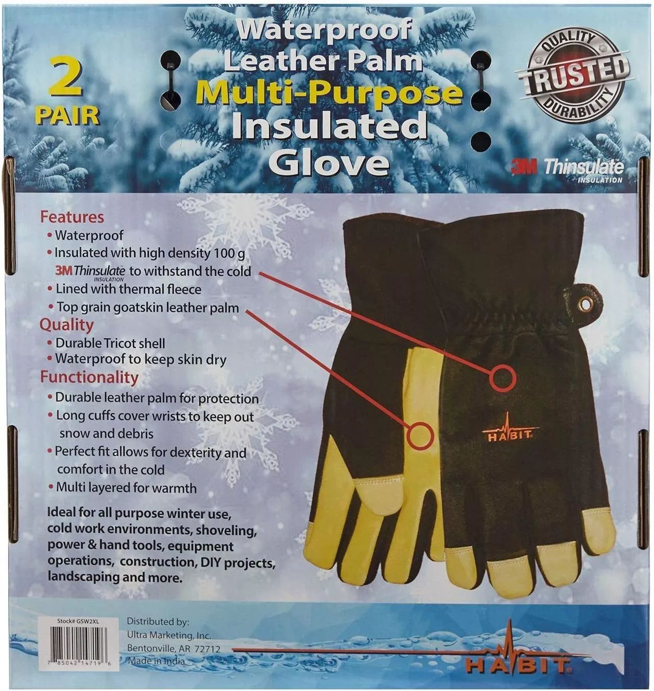 Habit Waterproof Multi-Purpose Insulated Gloves M