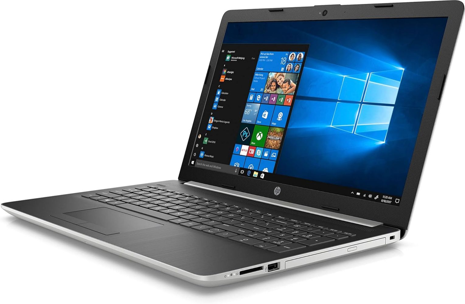 HP 15-da0073ms Laptop 15.6" - Natural Silver - Intel Core i5-7200U 2.5GHz - 8GB RAM - 128GB