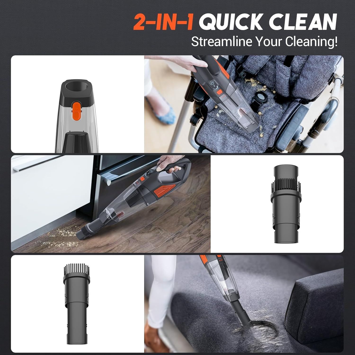 Jeshow SL81B Handheld Vacuum Cordless Car Vacuum