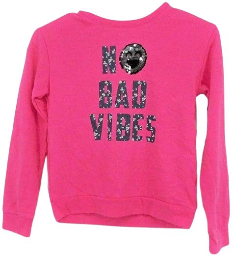 Member's Mark Girls Sweater No Bad Vibes 14/16