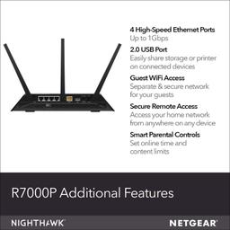 Netgear R7000P-100NAS Nighthawk WiFi Router (R7000P)