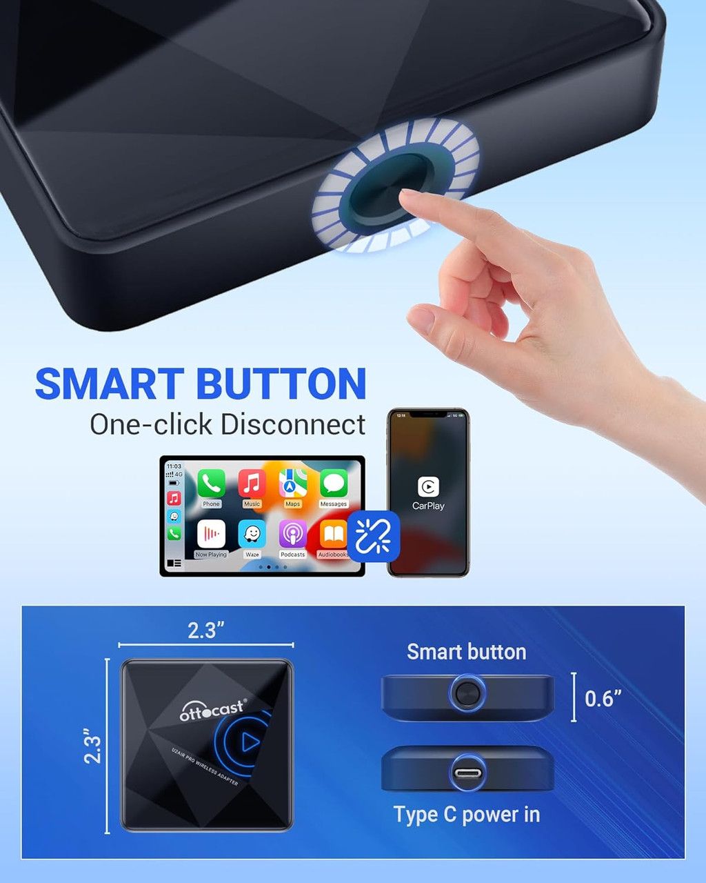 Ottocast U2AIR Pro Wireless CarPlay Adapter