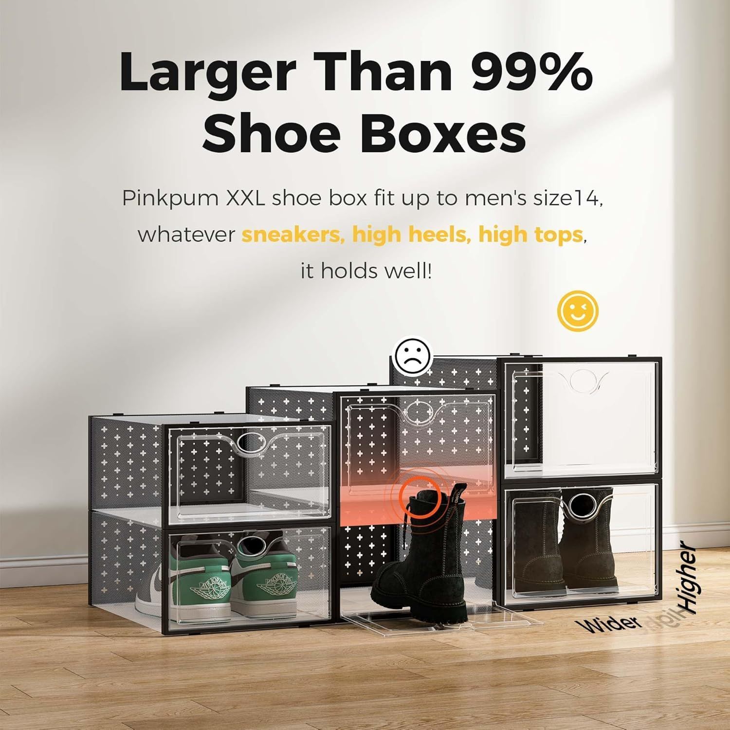 Pinkpum XL Shoe Storage Box (12Pack)