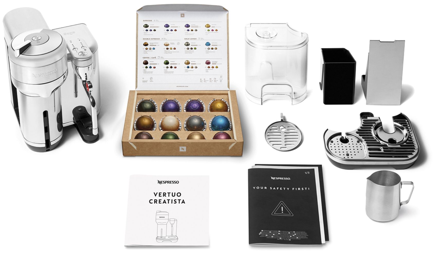 Sage SVE850 the Vertuo Creatista Nespresso Machine - Black Stainless Steel