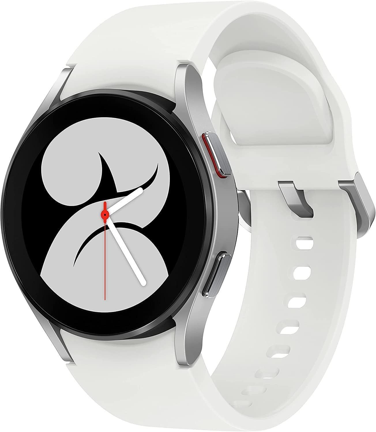 Samsung Galaxy Watch4 (Bluetooth) - 16GB - 44mm - Silver Aluminum Case with White Fluoroelastomer Sport Band