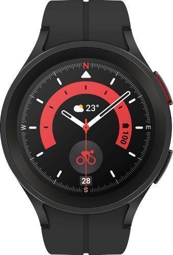 Samsung Galaxy Watch5 (Bluetooth + LTE) - 16GB - 45mm - Black Pro (Titanium) Case with Black Fluoroelastomer D-Buckle Band