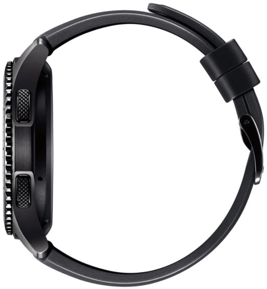 Samsung Gear S3 Frontier Smartwatch - 4GB - 46mm - Black Stainless Steel Case with Black Silicone Silicone Band