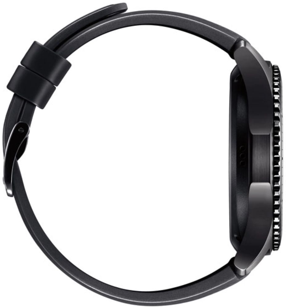 Samsung Gear S3 Frontier Smartwatch - 4GB - 46mm - Black Stainless Steel Case with Black Silicone Silicone Band