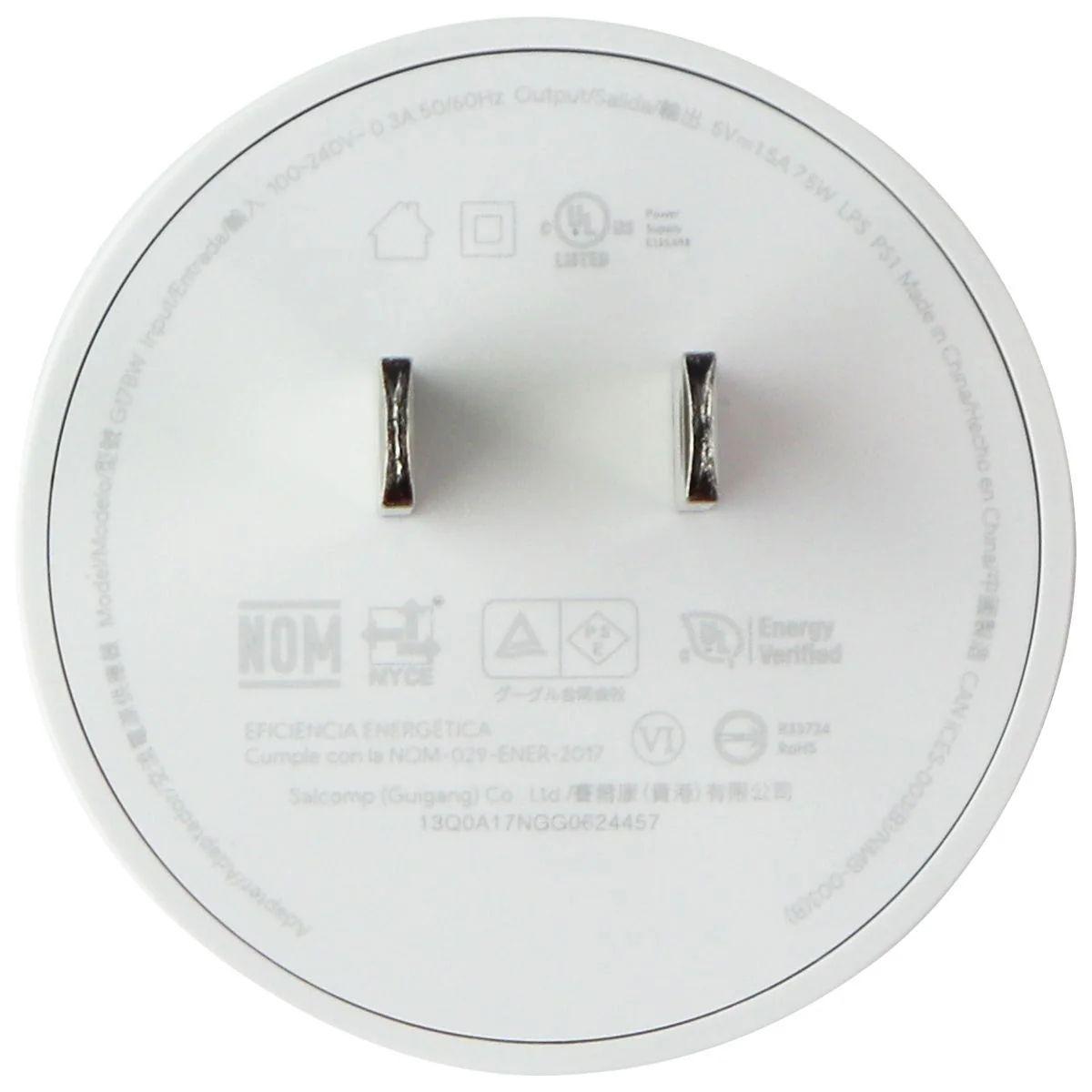Refurbished Google (5V/1.5A) 7.5W Single USB Round Wall Adapter/Charger (G17BW) - Reebelo United Kingdom